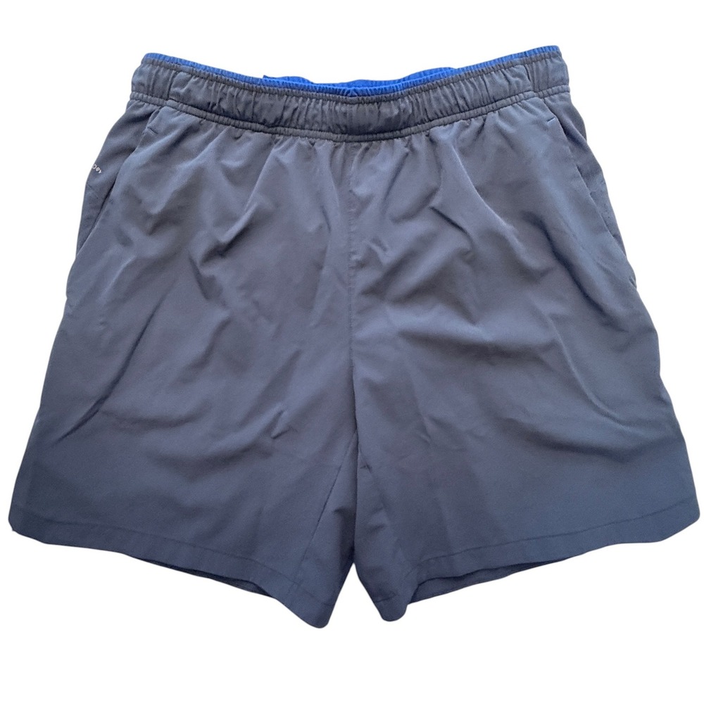 Skora Mens Qwick-Dry Running Shorts Grey Blue Athletic Mesh Lined Gym Medium